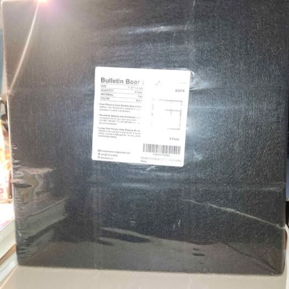 MaxGear 6 Pack Black Felt Bulletin Boards 11.8"x11.8"